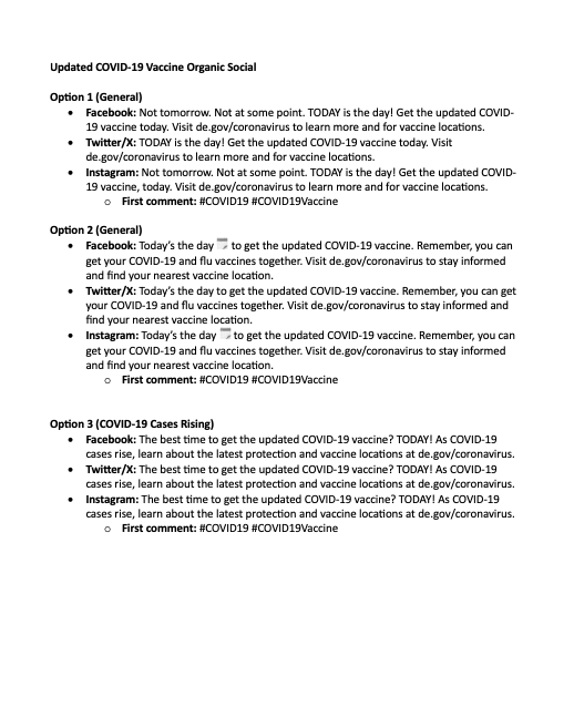 Updated COVID-19 Vaccine Organic