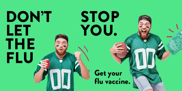 Flu Vaccine Facebook & Twitter/X (B) Football